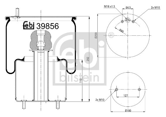 FEBI BILSTEIN dėklas, pneumatinė pakaba 39856